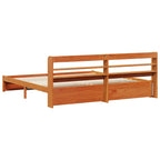 Estructura de cama 2 pcs Marrón cera Madera de Pino Macizo