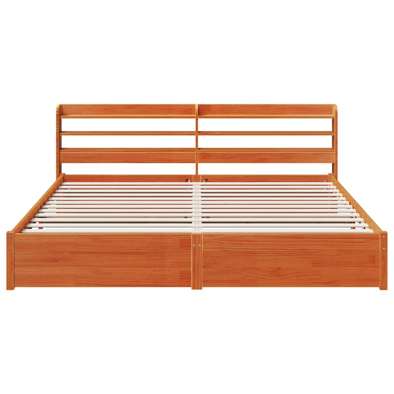 Estructura de cama 2 pcs Marrón cera Madera de Pino Macizo