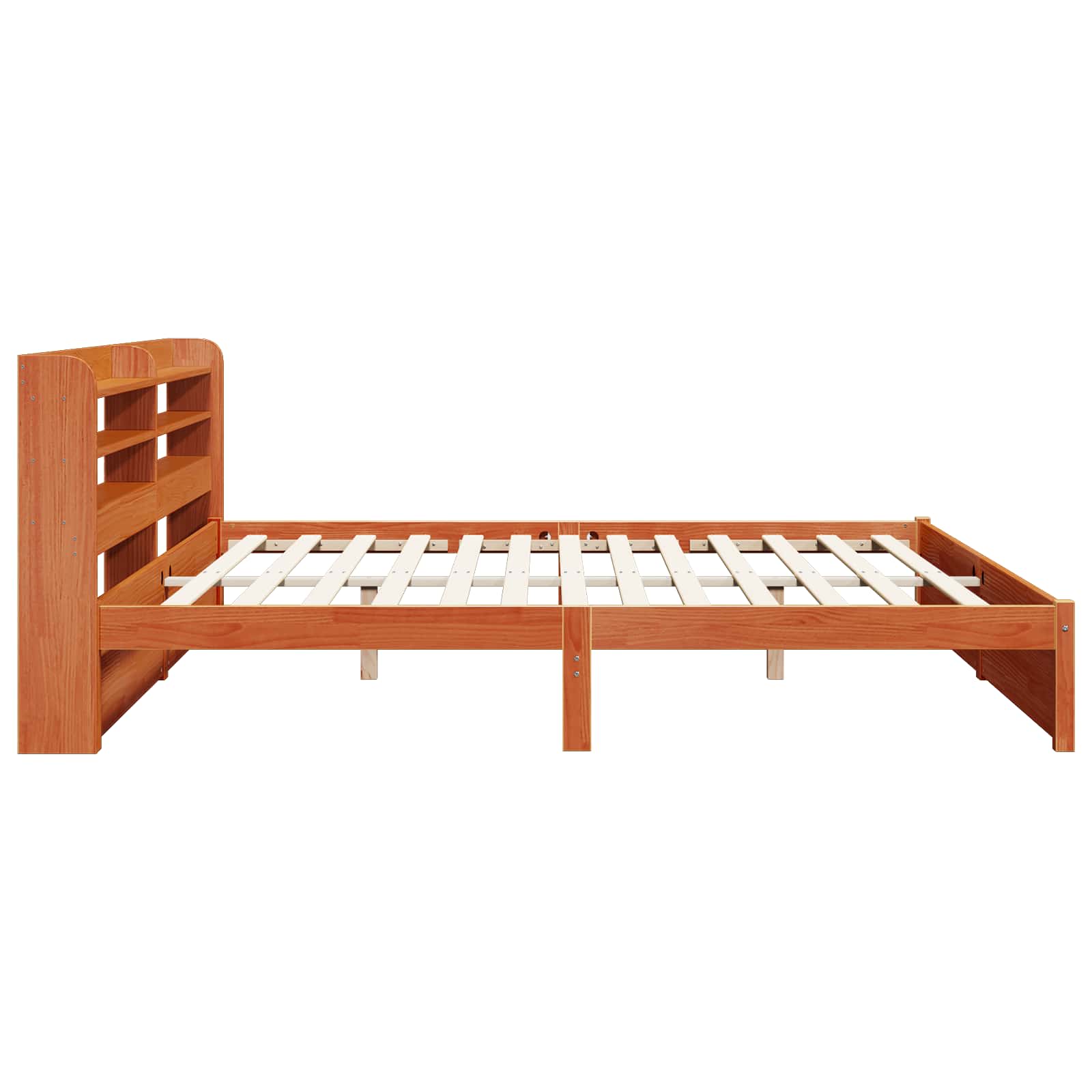 Estructura de cama 2 pcs Marrón cera Madera de Pino Macizo