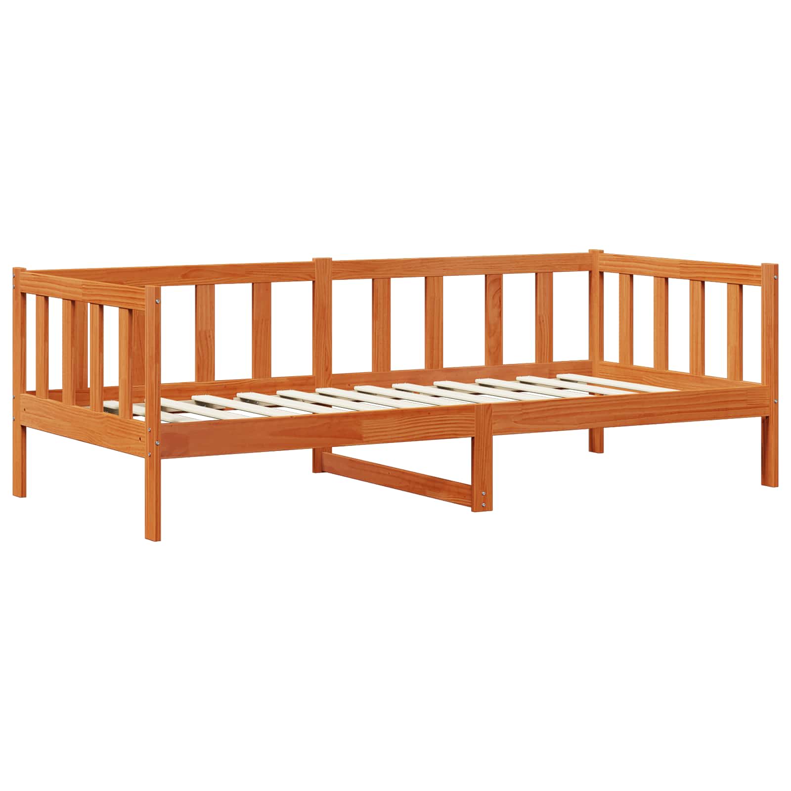 Juego de Cama de Día 3 pcs Marrón Cera Pino macizo