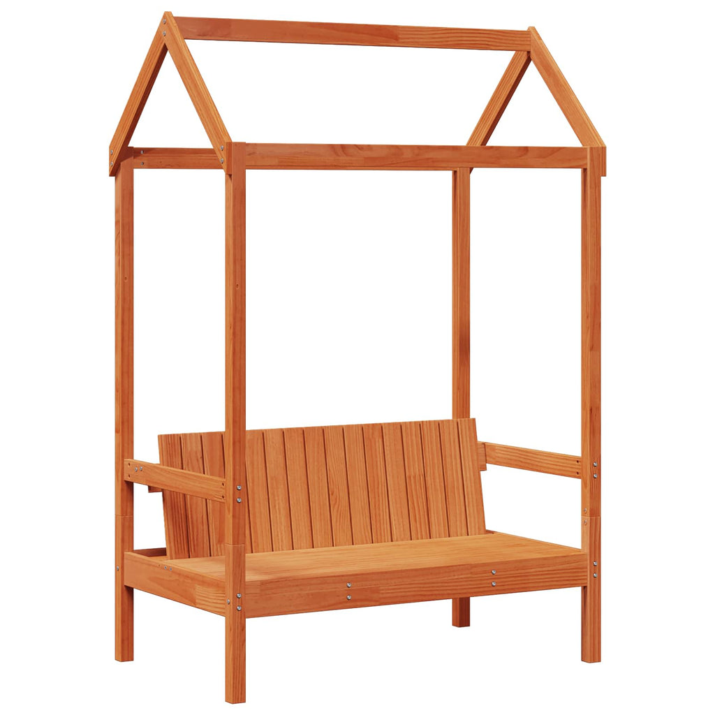 Juego de Cama de Día 3 pcs Marrón Cera Pino macizo