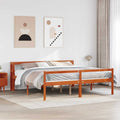 Estructura de cama 2 pcs Marrón cera Madera de Pino Macizo