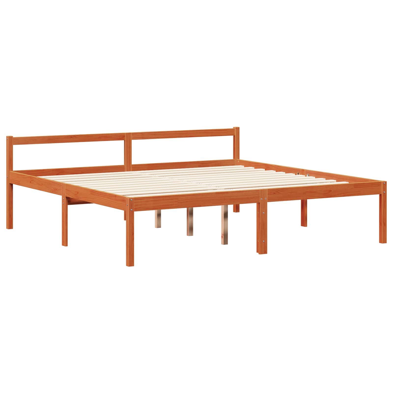 Estructura de cama 2 pcs Marrón cera Madera de Pino Macizo