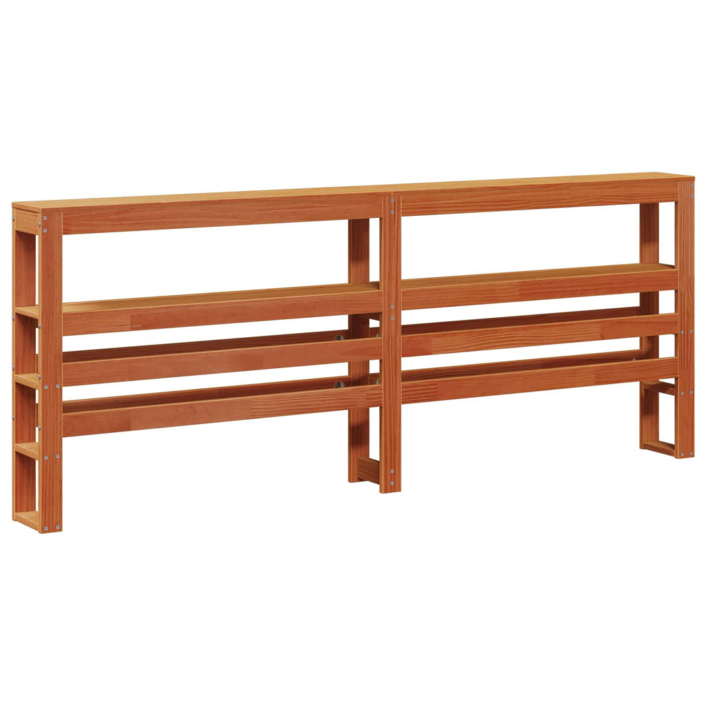 Estructura de cama 2 pcs Marrón cera Madera de Pino Macizo