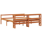 Estructura de cama 2 pcs Marrón cera Madera de Pino Macizo