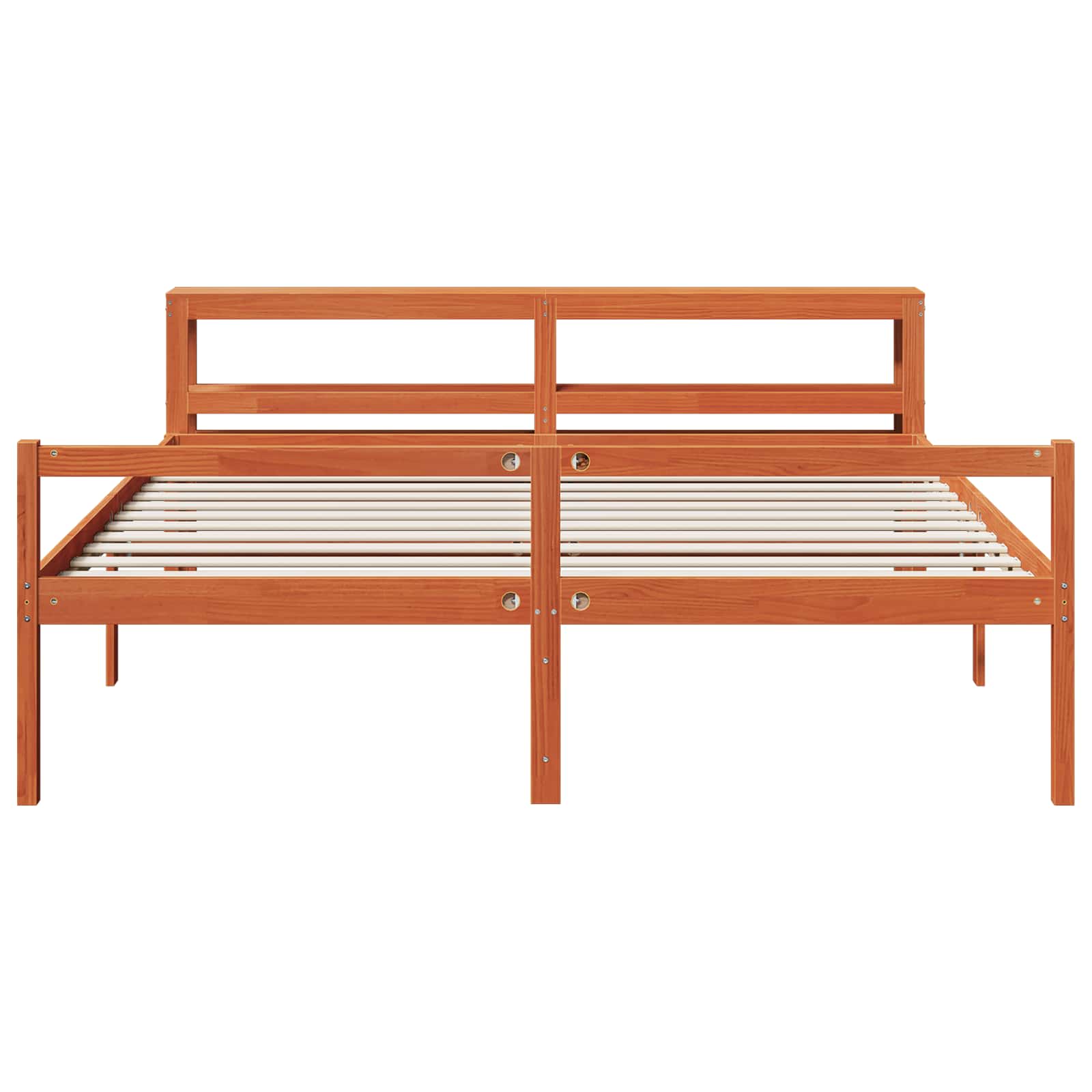 Estructura de cama 2 pcs Marrón cera Madera de Pino Macizo