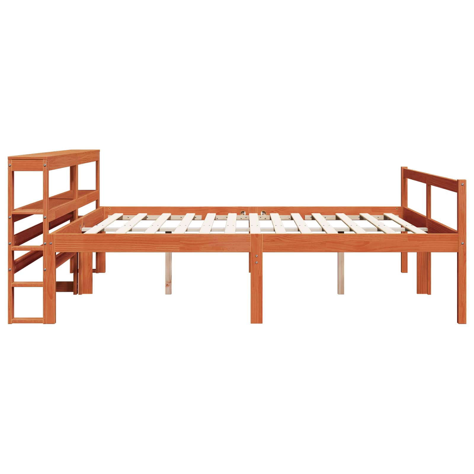Estructura de cama 2 pcs Marrón cera Madera de Pino Macizo