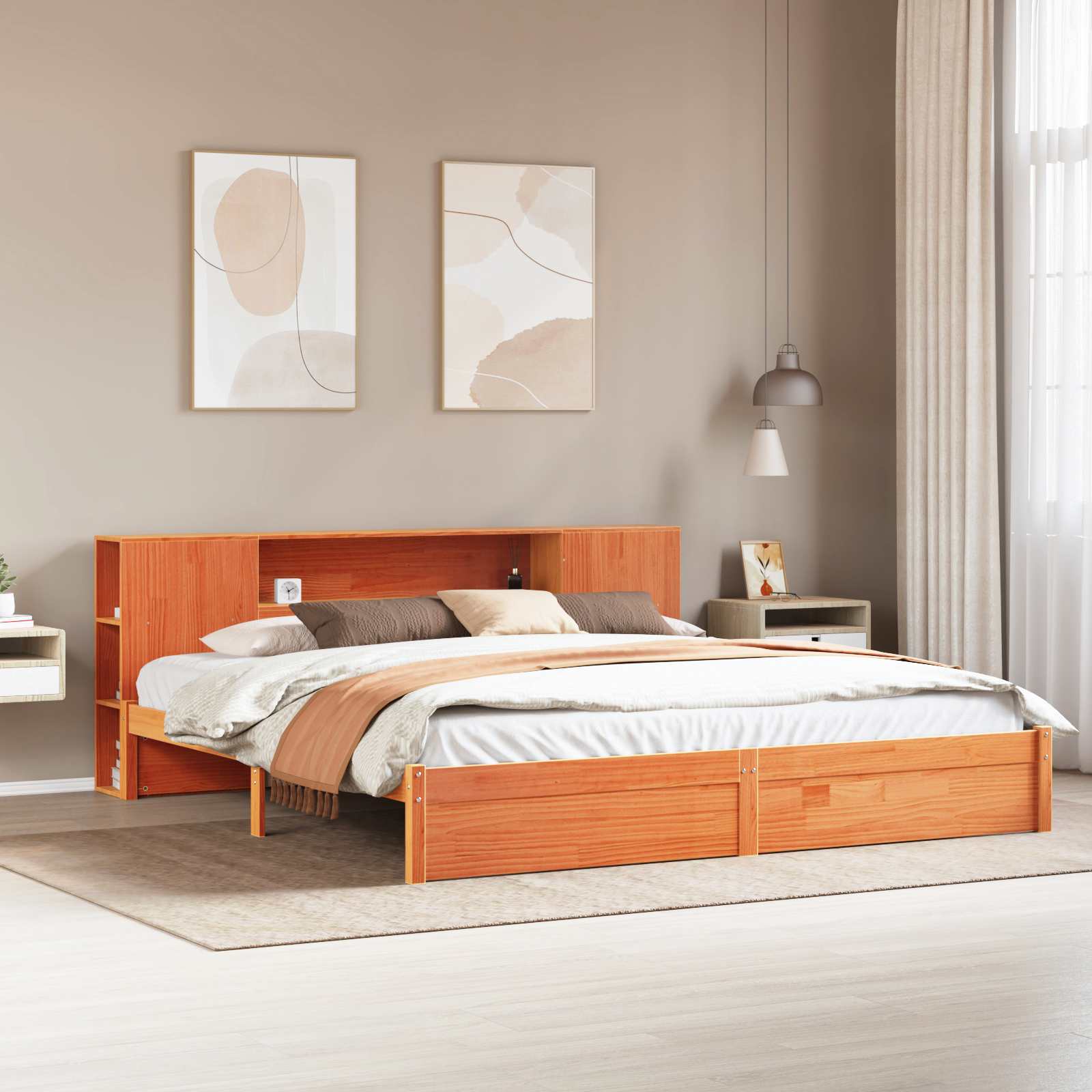 Estrutura de cama com cabeceira Cinzento-escuro 180 x 200 cm Tecido