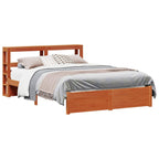 Estructura de cama con cabecera Marrón cera 140 x 200 cm