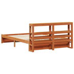Estructura de cama con cabecera Marrón cera 140 x 200 cm