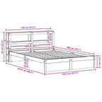 Estructura de cama con cabecera Marrón cera 140 x 200 cm