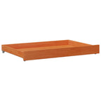 Cama día con cabecera 3 pcs Marrón cera Madera de Pino Macizo