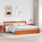Estructura de cama 2 pcs Marrón cera Madera de Pino Macizo