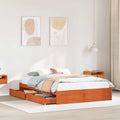 Estructura de cama 3 pcs Marrón cera Madera de Pino Macizo