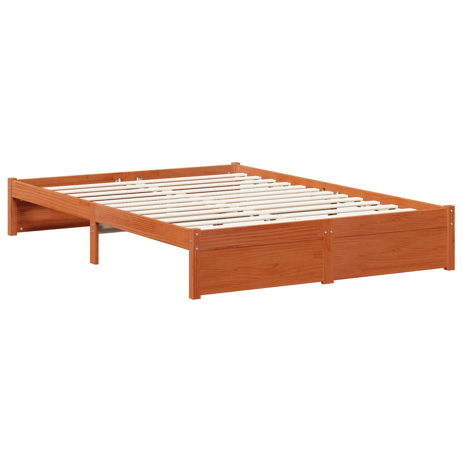 Estructura de cama 3 pcs Marrón cera Madera de Pino Macizo