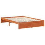 Estructura de cama 3 pcs Marrón cera Madera de Pino Macizo