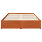 Estructura de cama 3 pcs Marrón cera Madera de Pino Macizo