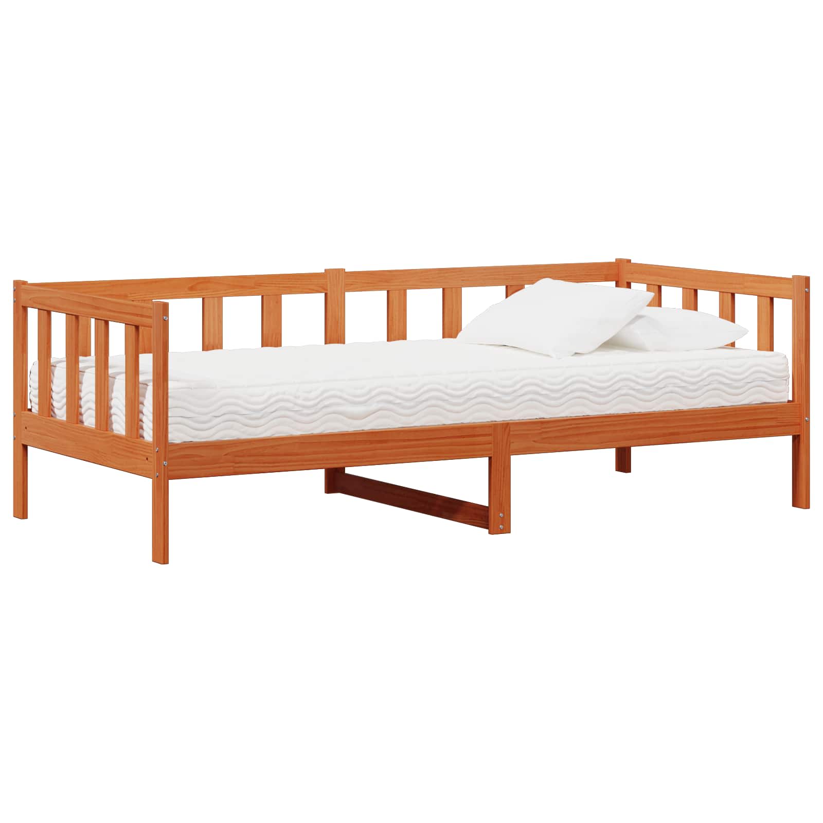 Cama día Madera Encerada Marrón y Blanca 90 x 200 cm