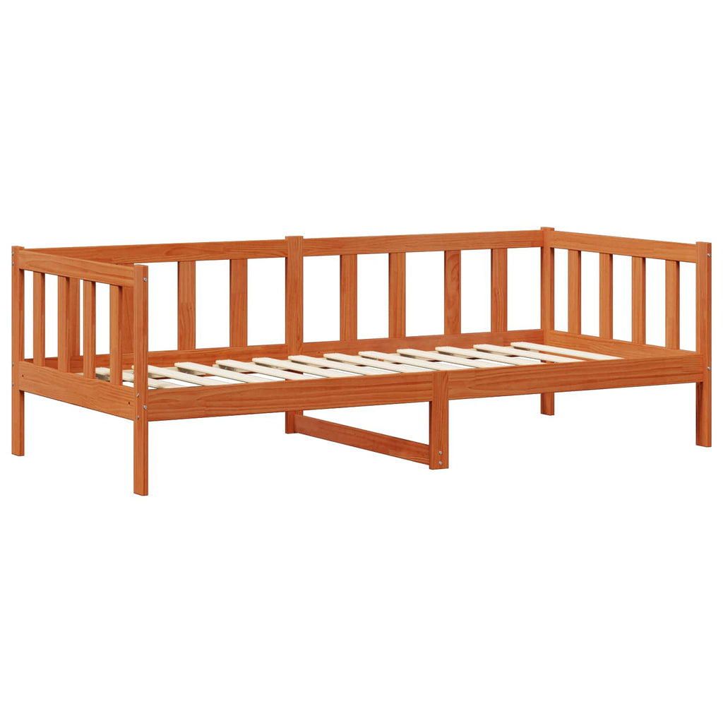 Cama día Madera Encerada Marrón y Blanca 90 x 200 cm