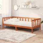 Cama día Madera Encerada Marrón y Blanca 90 x 200 cm