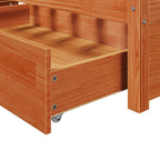 Estructura de cama con cajón con rueda Marrón cera 200 x 200 cm