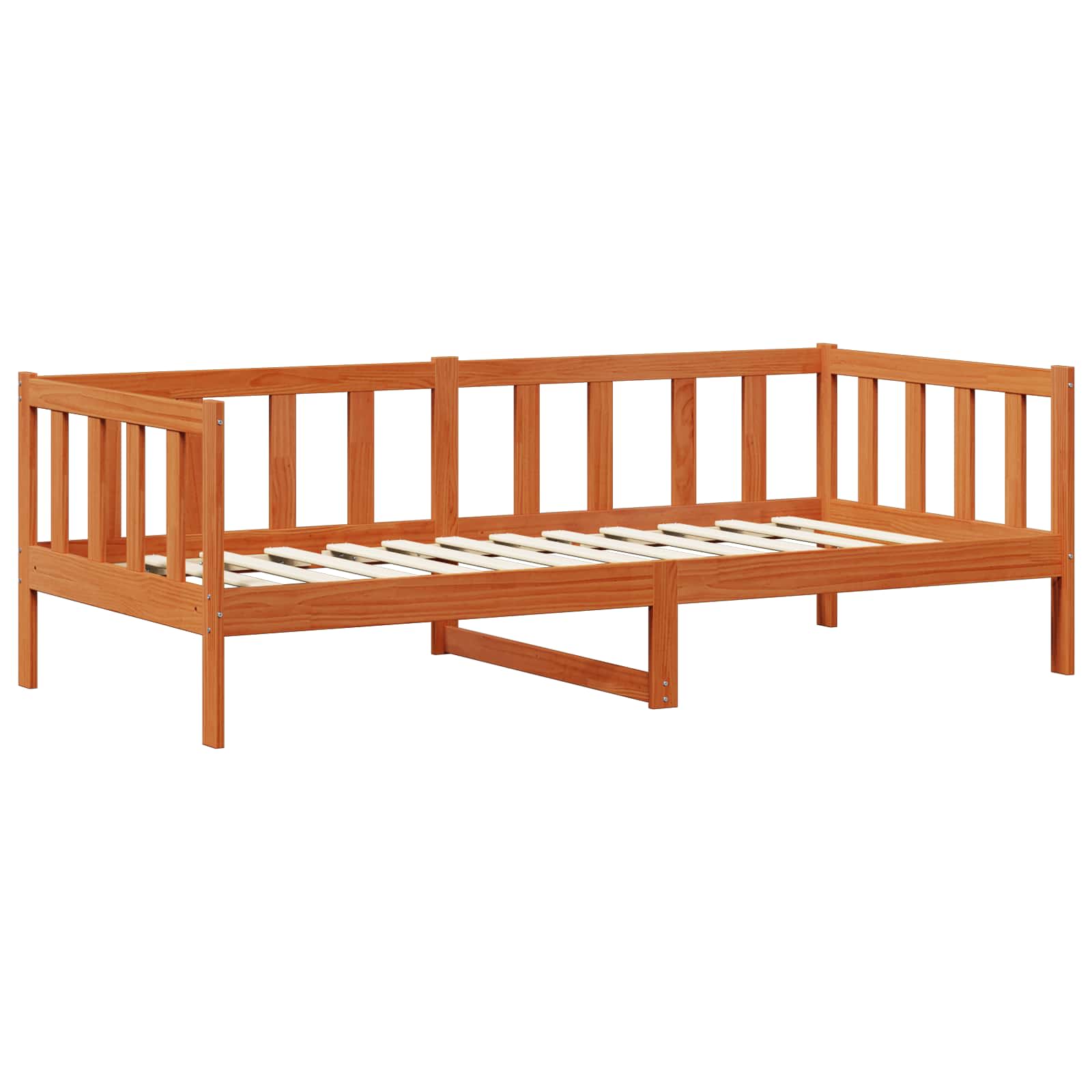 Cama día Madera Encerada Marrón y Blanca 90 x 200 cm