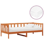 Cama día Madera Encerada Marrón y Blanca 90 x 200 cm