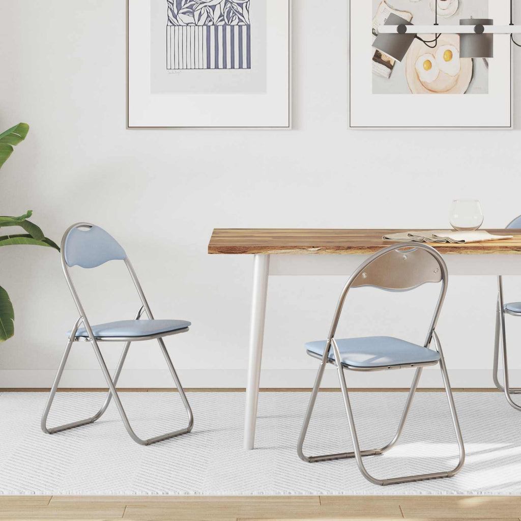 Silla Plegable 2 pcs Arena 48 x 43,5 x 81 cm Cuero sintético