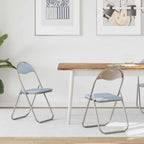 Silla Plegable 2 pcs Arena 48 x 43,5 x 81 cm Cuero sintético
