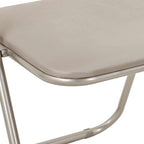 Silla Plegable 2 pcs Arena 48 x 43,5 x 81 cm Cuero sintético