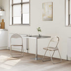 Silla Plegable 2 pcs Arena 48 x 43,5 x 81 cm Cuero sintético