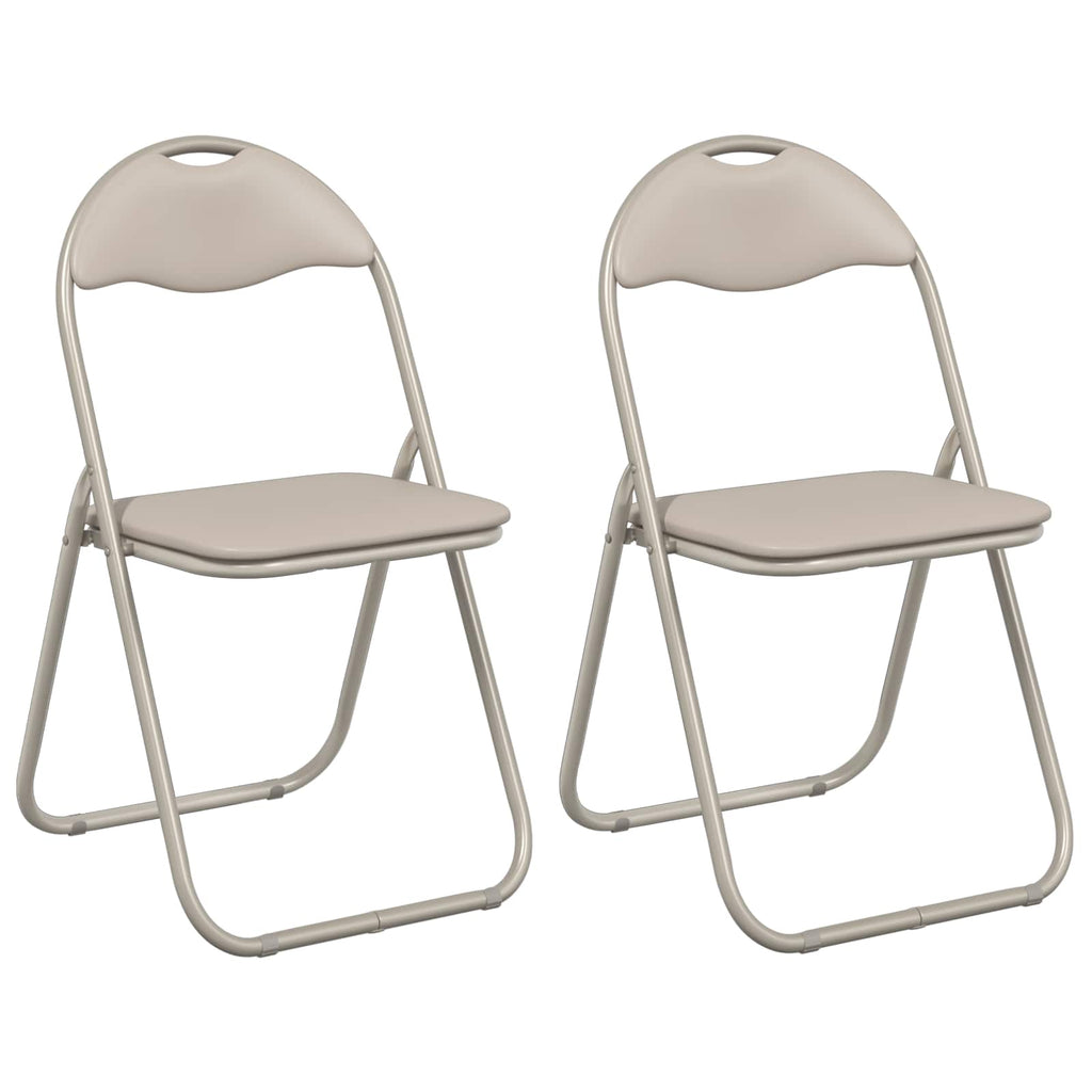 Silla Plegable 2 pcs Arena 48 x 43,5 x 81 cm Cuero sintético