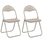 Silla Plegable 2 pcs Arena 48 x 43,5 x 81 cm Cuero sintético