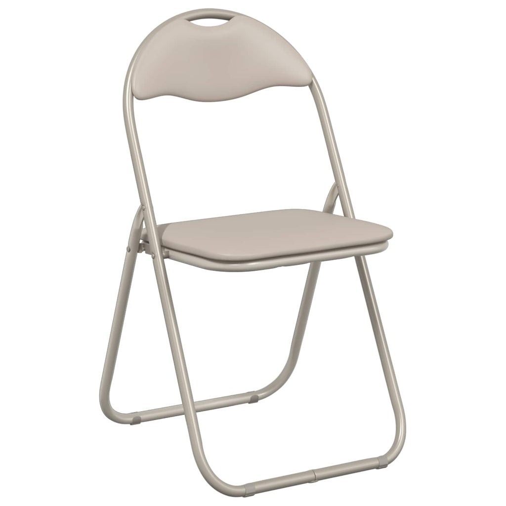 Silla Plegable 2 pcs Arena 48 x 43,5 x 81 cm Cuero sintético