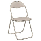 Silla Plegable 2 pcs Arena 48 x 43,5 x 81 cm Cuero sintético