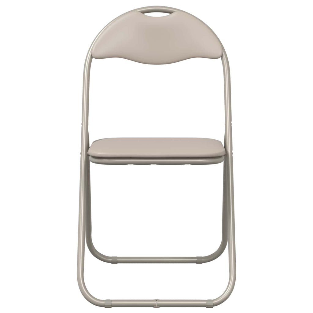 Silla Plegable 2 pcs Arena 48 x 43,5 x 81 cm Cuero sintético