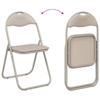 Silla Plegable 2 pcs Arena 48 x 43,5 x 81 cm Cuero sintético