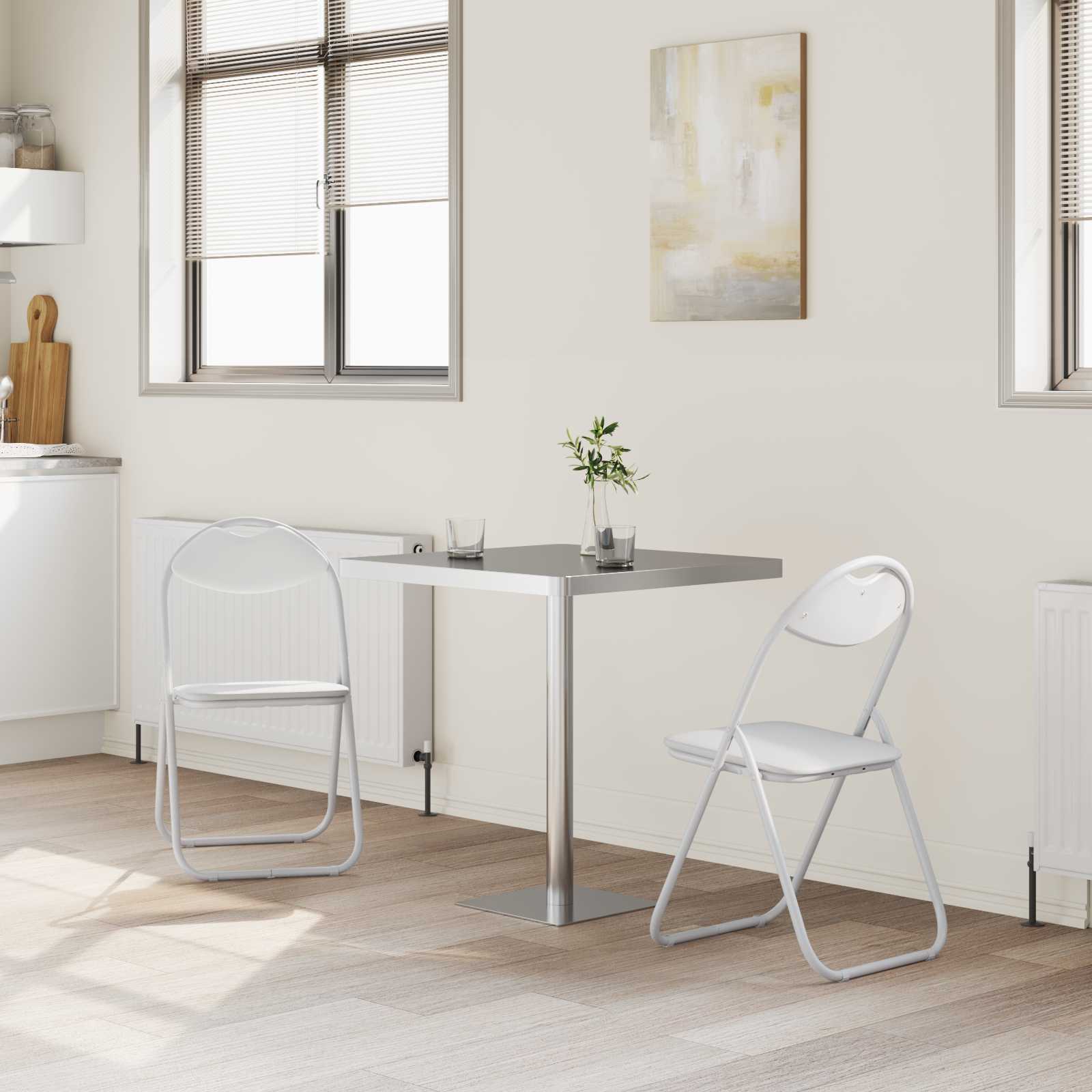 Silla Plegable 2 pcs 48 x 43,5 x 81 cm Cuero sintético