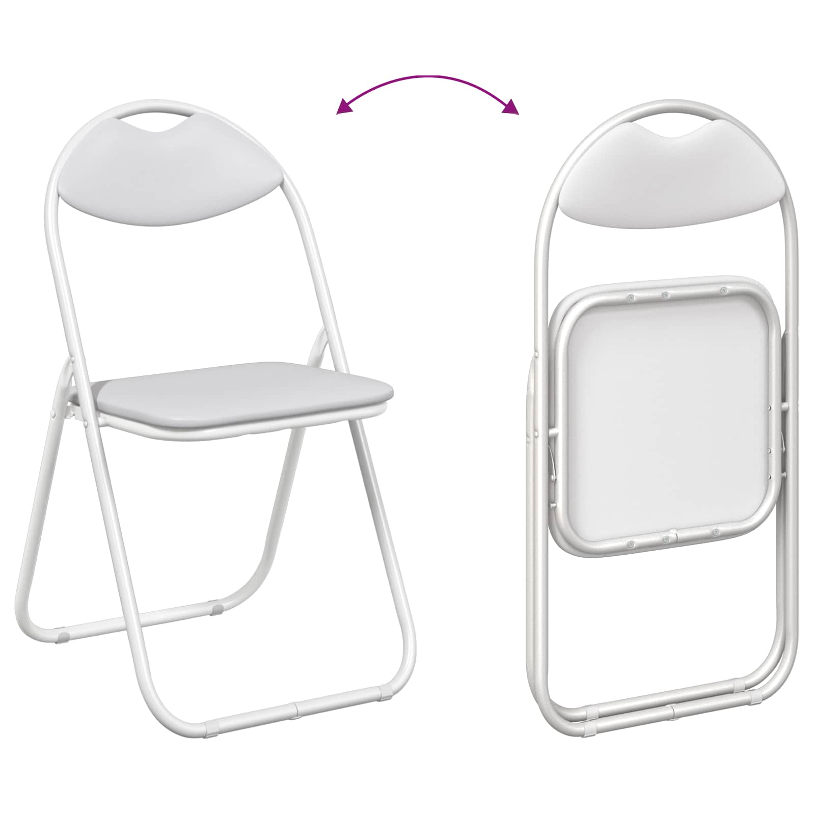 Silla Plegable 2 pcs 48 x 43,5 x 81 cm Cuero sintético