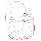 Silla Plegable 2 pcs 48 x 43,5 x 81 cm Cuero sintético