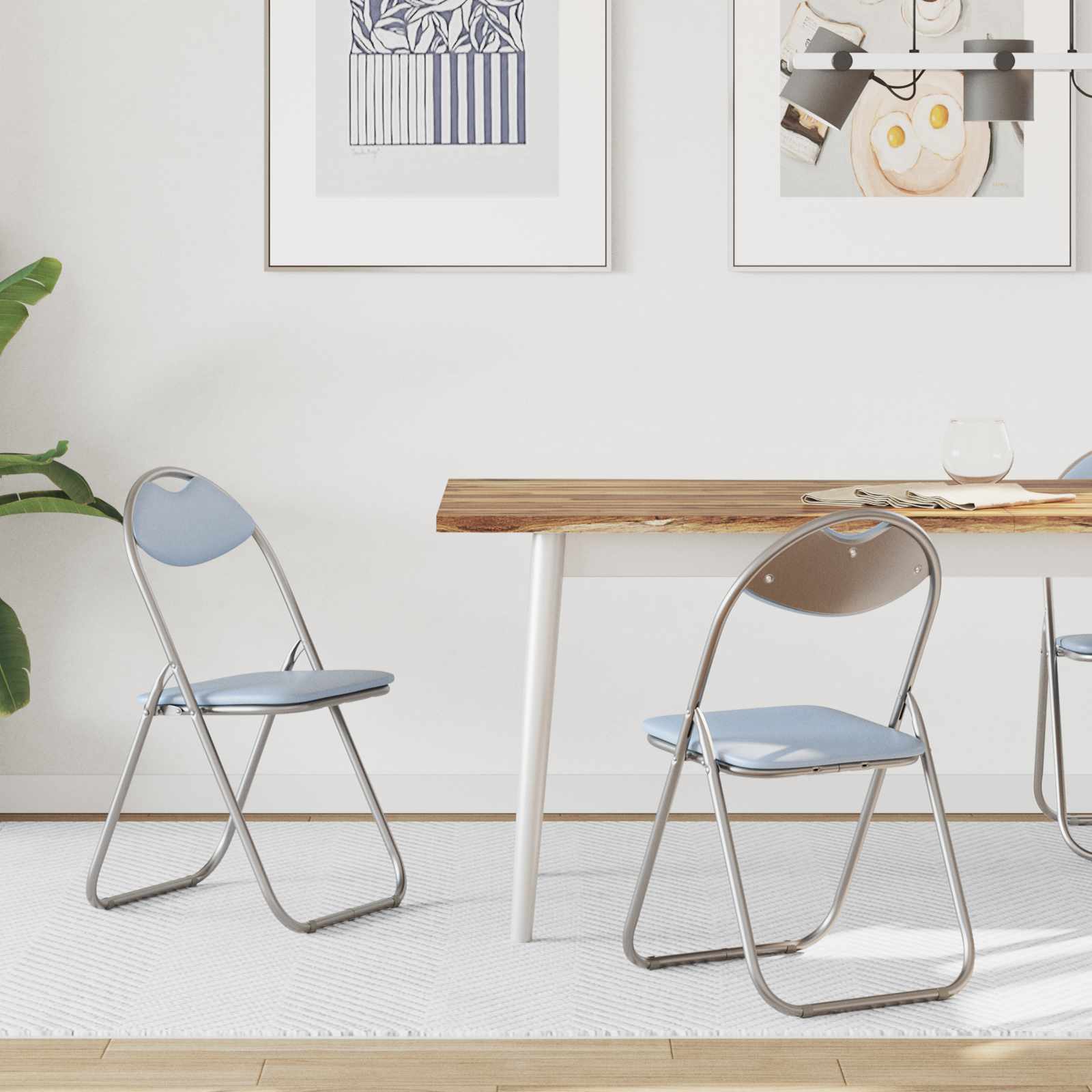 Folding Chair 2 pcs 48 x 43.5 x 81 cm Synthetic Leather