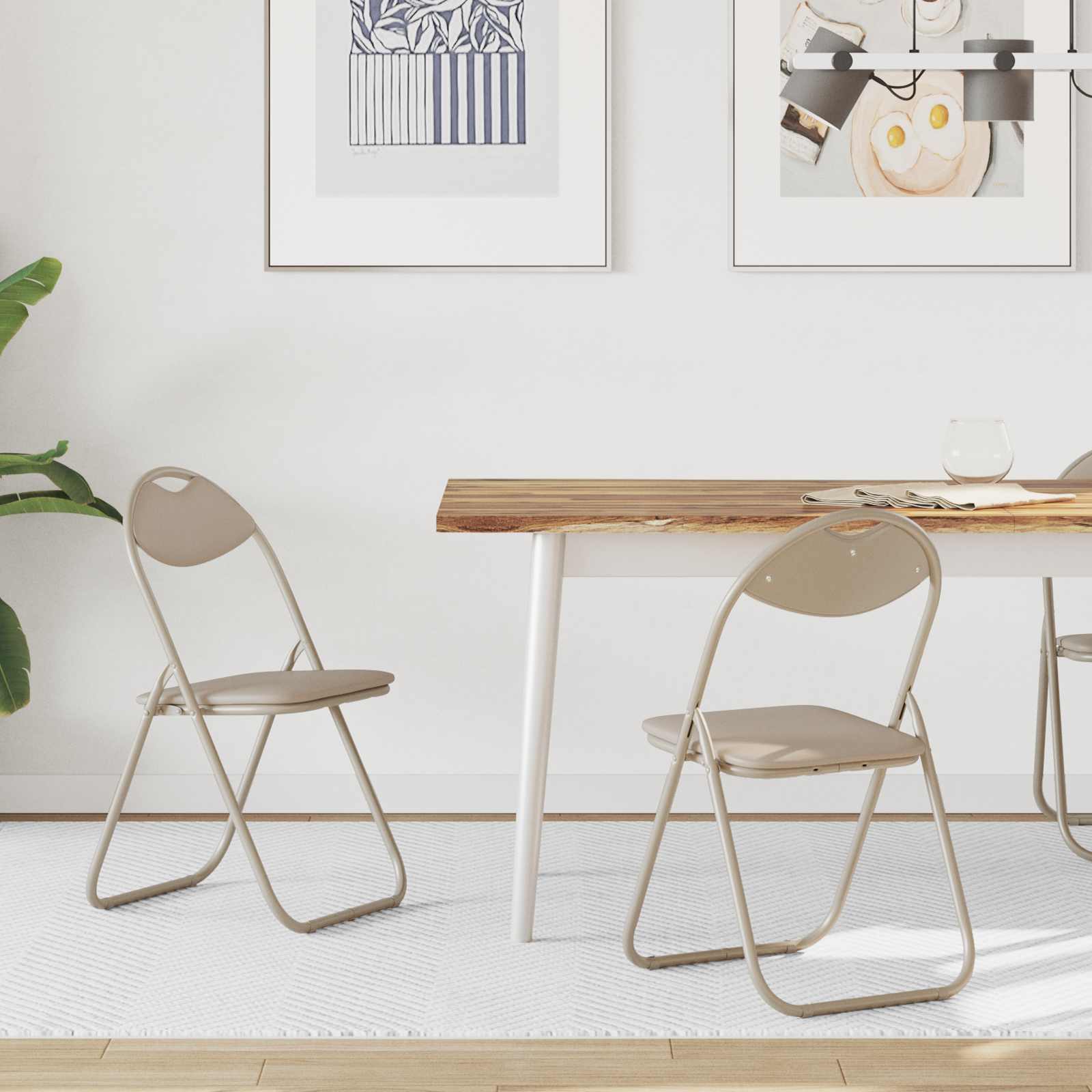 Folding Chair 2 pcs 48 x 43.5 x 81 cm Synthetic Leather