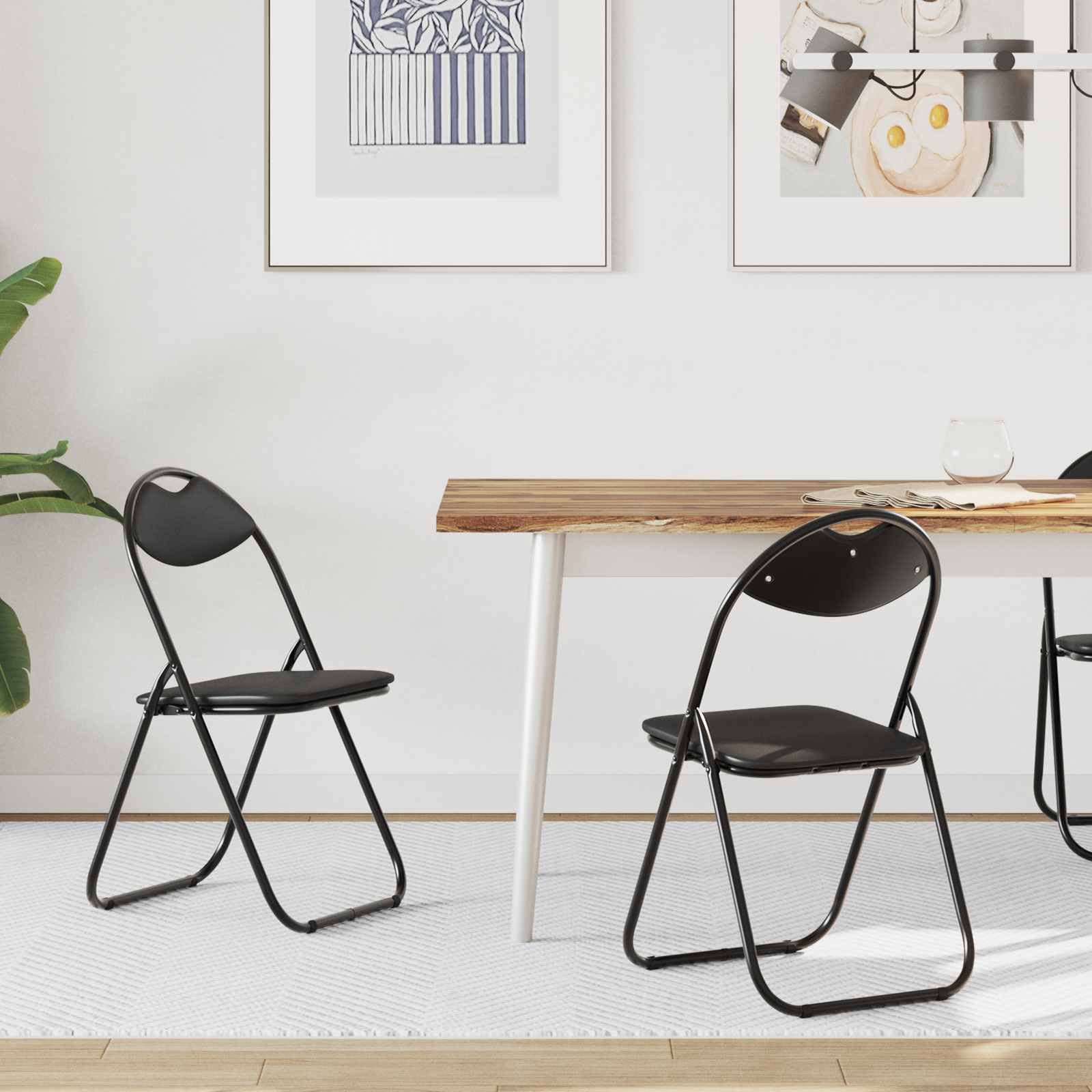 Folding Chair 2 pcs 48 x 43.5 x 81 cm Synthetic Leather