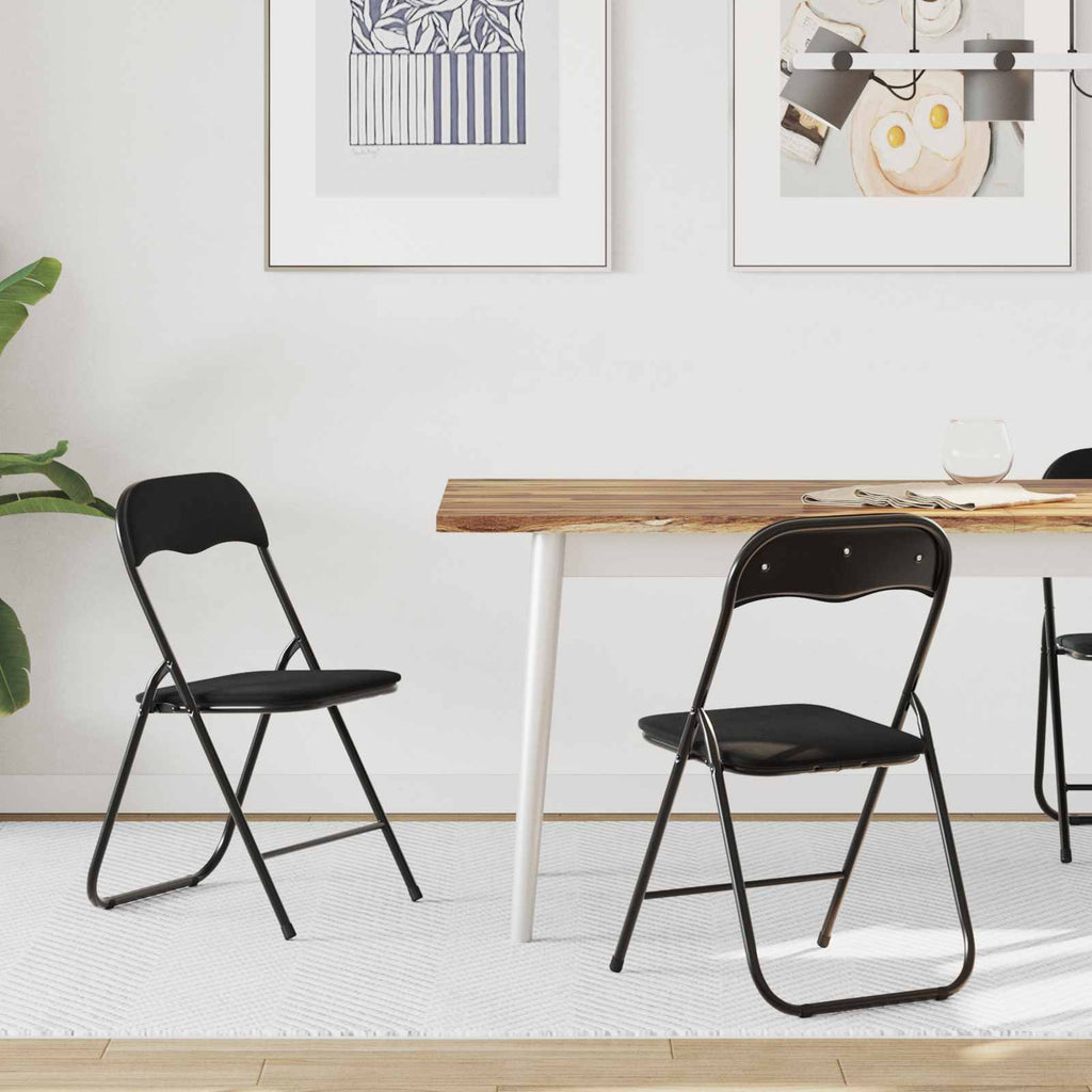 Silla Plegable 2 pcs Negro 48 x 44 x 78 cm Terciopelo