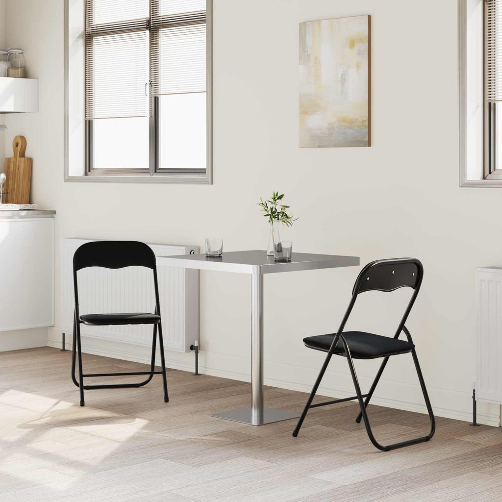 Silla Plegable 2 pcs Negro 48 x 44 x 78 cm Terciopelo