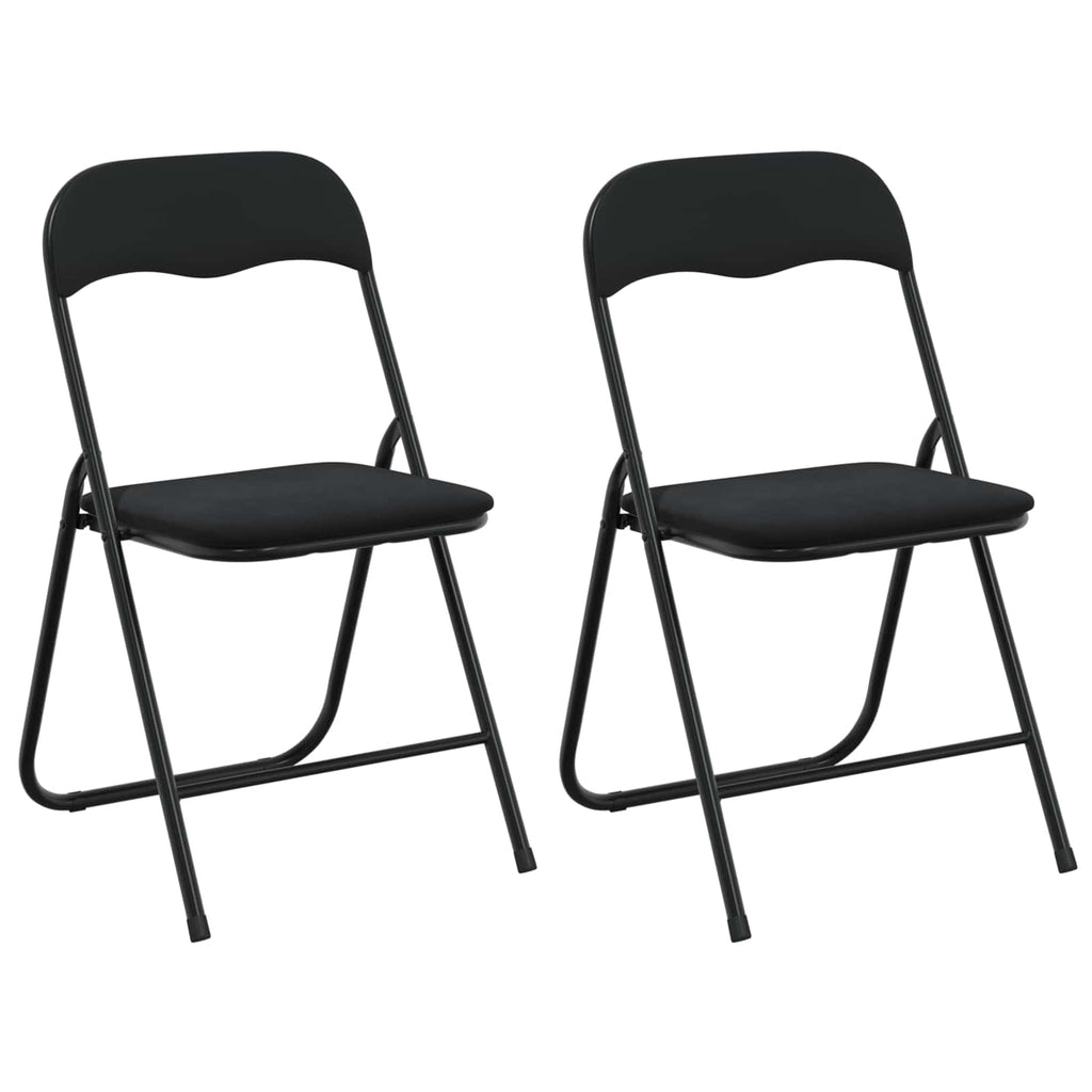 Silla Plegable 2 pcs Negro 48 x 44 x 78 cm Terciopelo