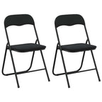 Silla Plegable 2 pcs Negro 48 x 44 x 78 cm Terciopelo