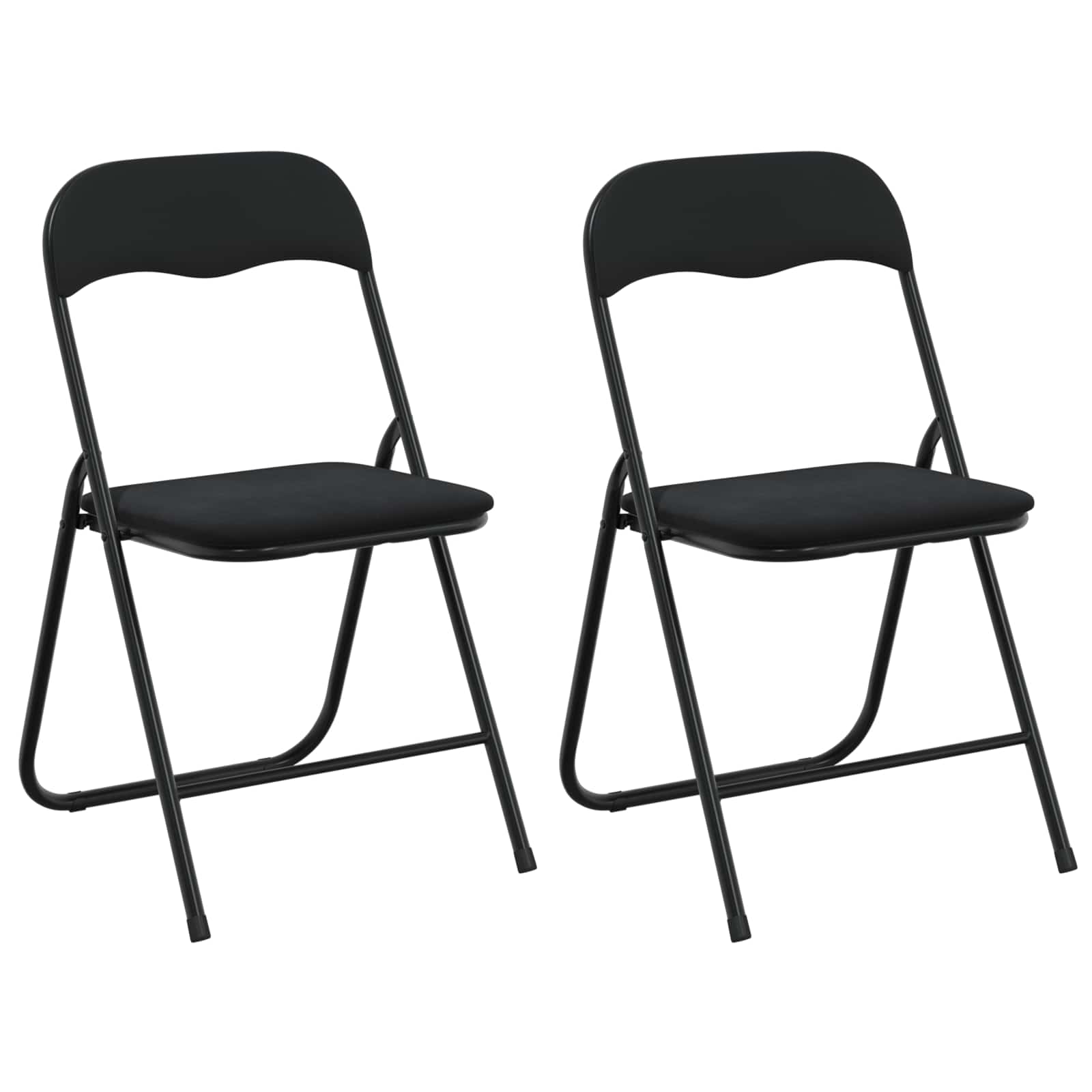 Silla Plegable 2 pcs Negro 48 x 44 x 78 cm Terciopelo
