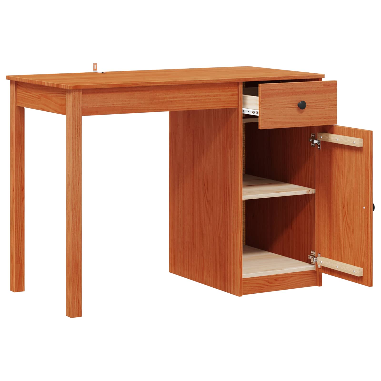 Escritorio con cajón Marrón Cera 100 x 50 x 74 cm Pino macizo