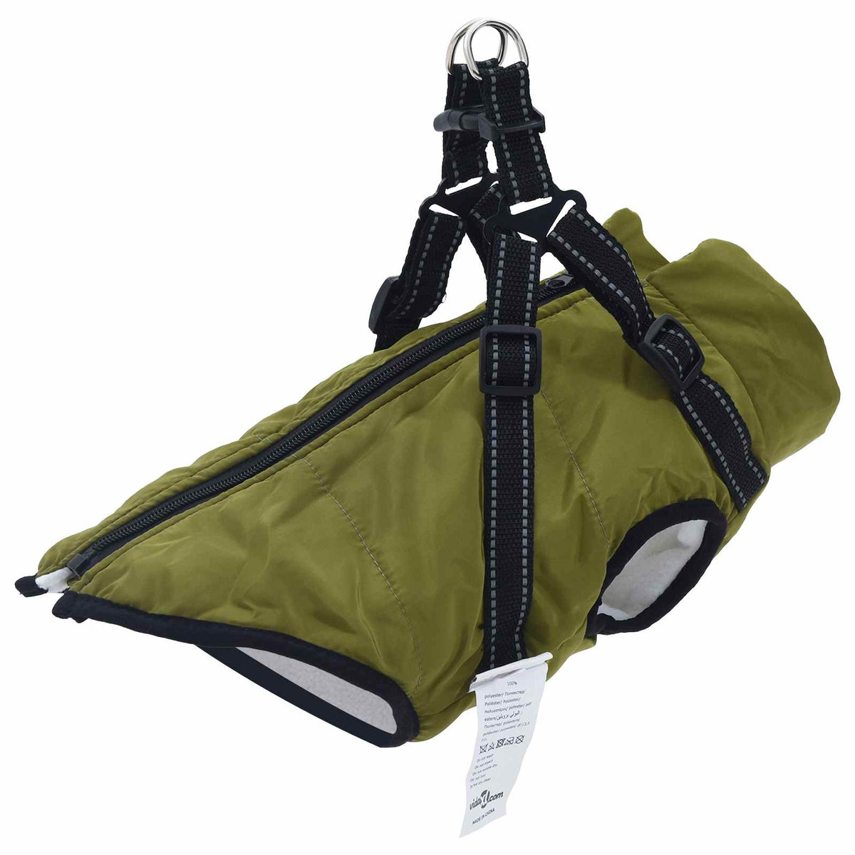 Navy Blue Dog Coat L24 Fleece and Polyester